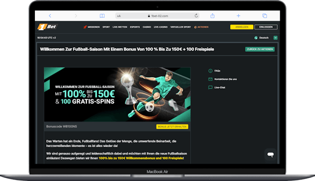 1bet Oesterreich Bonus von 150 Euro