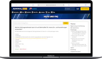Apple Pay als Zahlungsmethode bei Admiral Bet