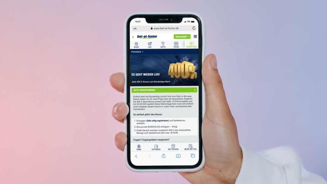 Bet-at-home: Bis zu 40 Euro Bonus