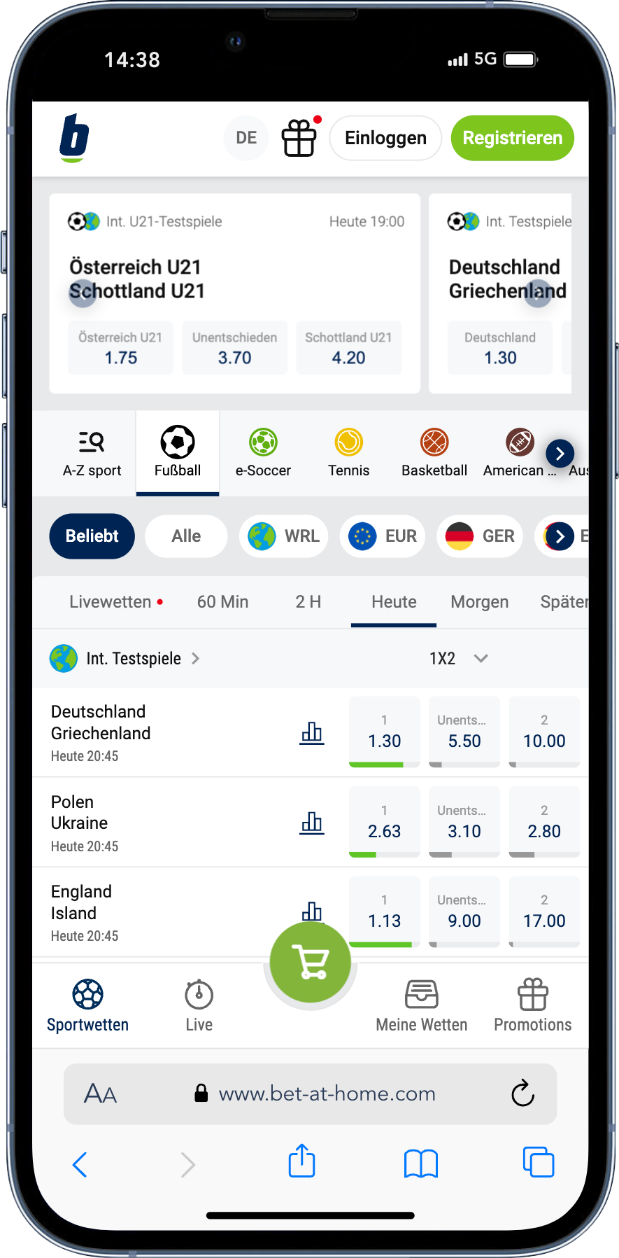 Bet at home Sportwetten Österreich