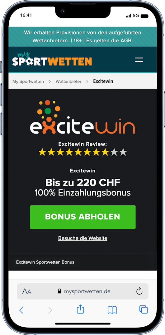 Excitewin Sportwetten Bonus Mysportwetten