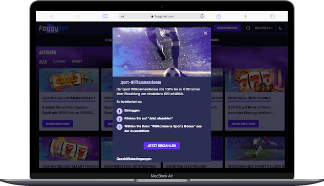 Foggybet Oesterreich Bonus von 100 Euro