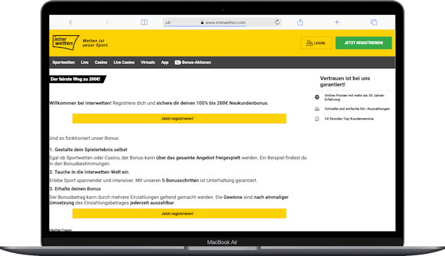 Interwetten Oesterreich Bonus von 200 Euro