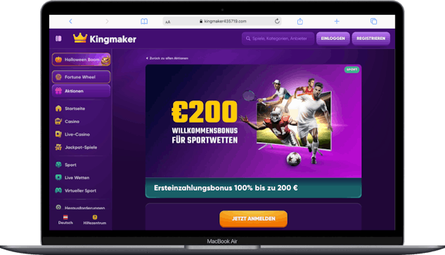 Kingmaker Oesterreich Bonus von bis zu 200 Euro