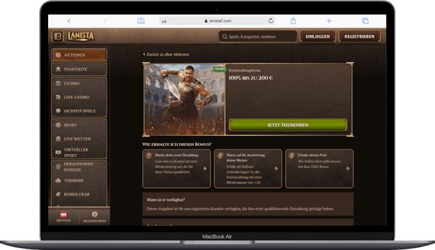 Lanista Oesterreich Bonus von 200 Euro