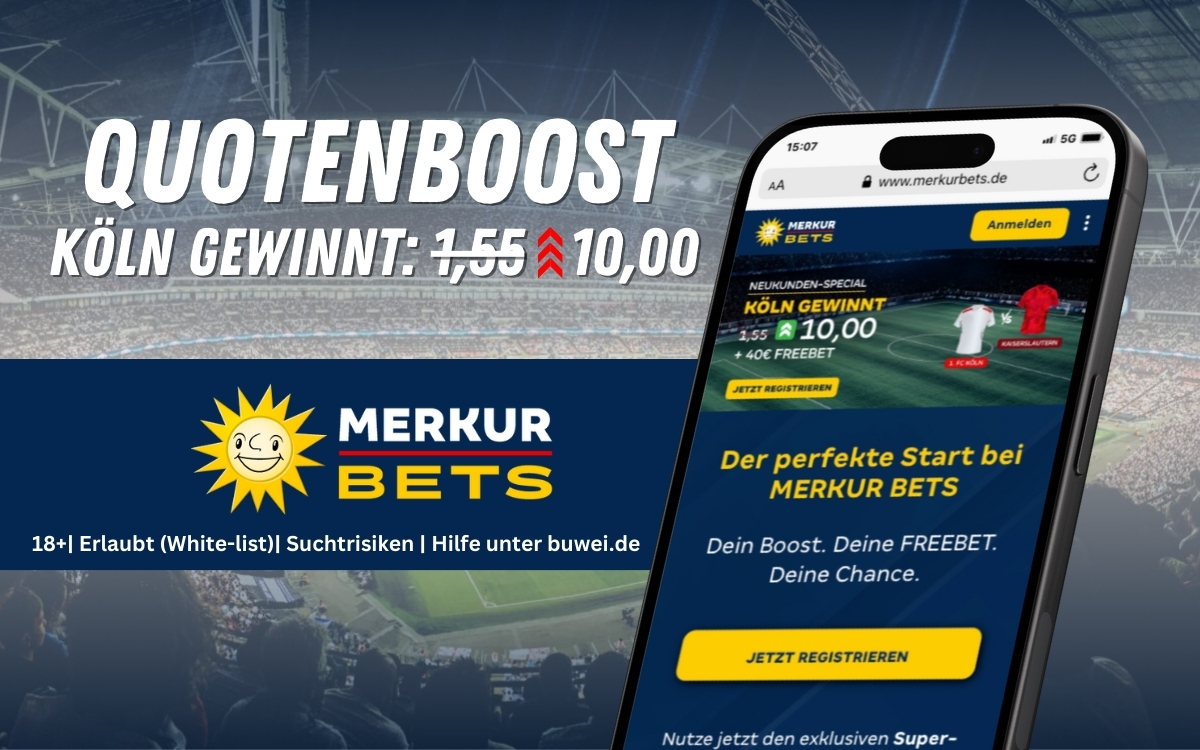 Merkur Bets: Quotenboost auf Sieg Köln und 40€ Freiwette