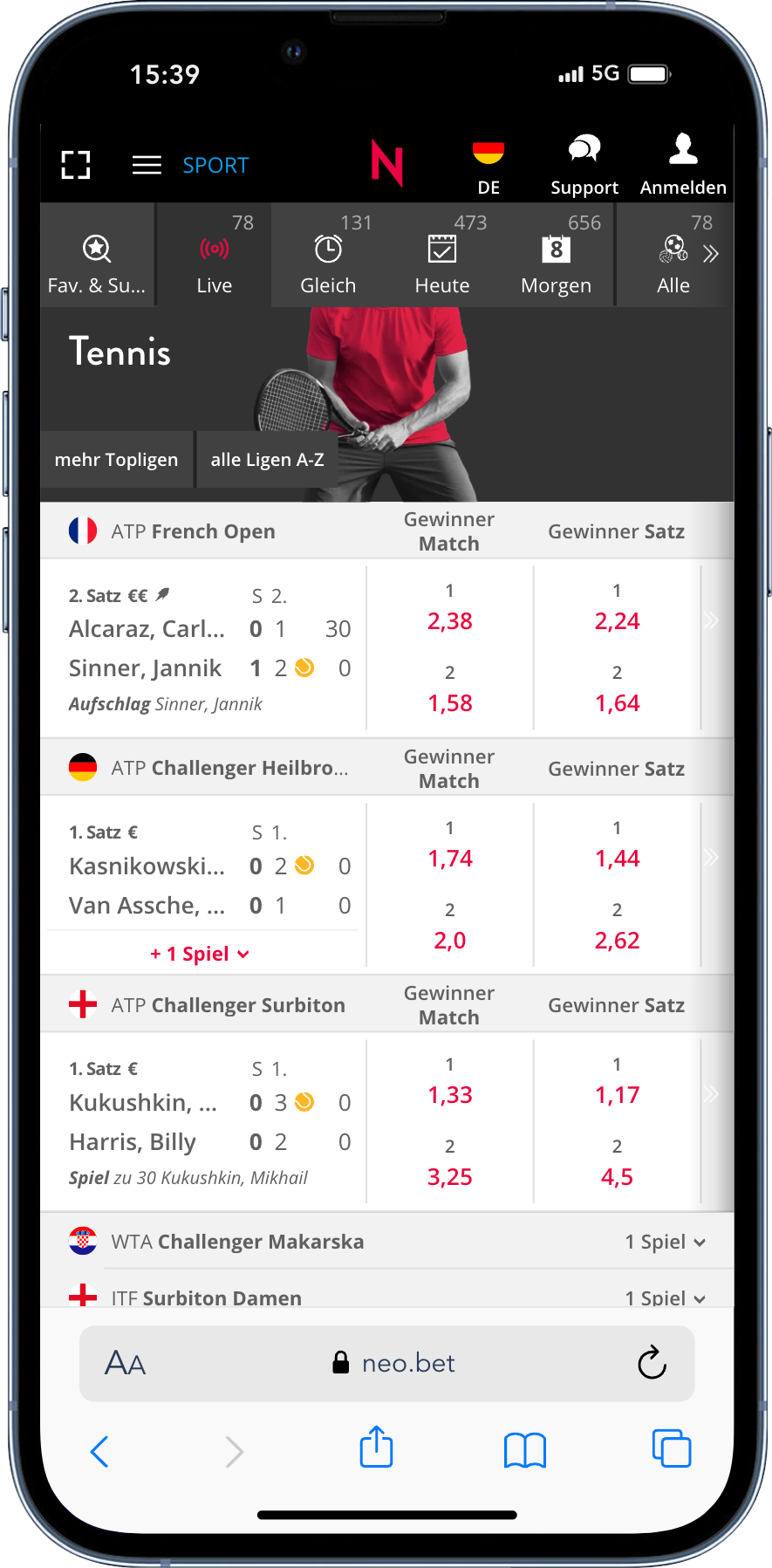 NEO.bet Livewetten Österreich