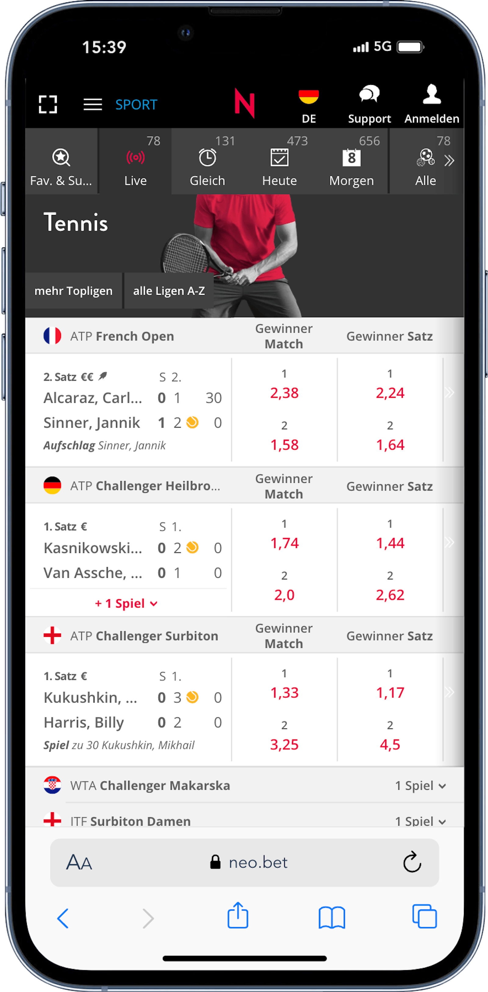 NEO.bet Livewetten Österreich