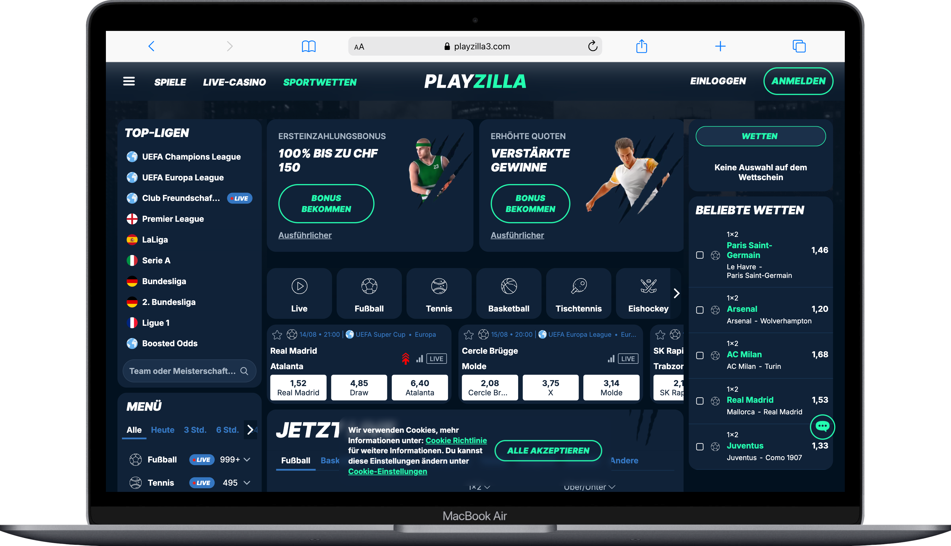 Playzilla Sportwetten Schweiz