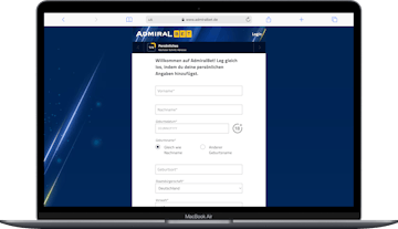 Registrierung bei Admiralbet
