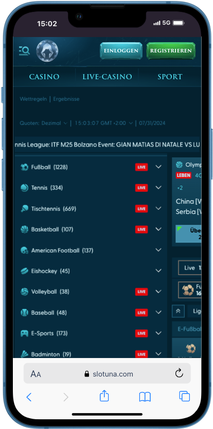 Slotuna Livewetten Österreich