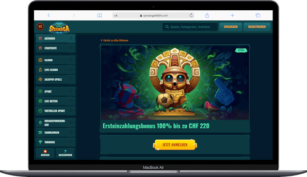 Spinanga Schweiz Willkommensbonus 220 CHF