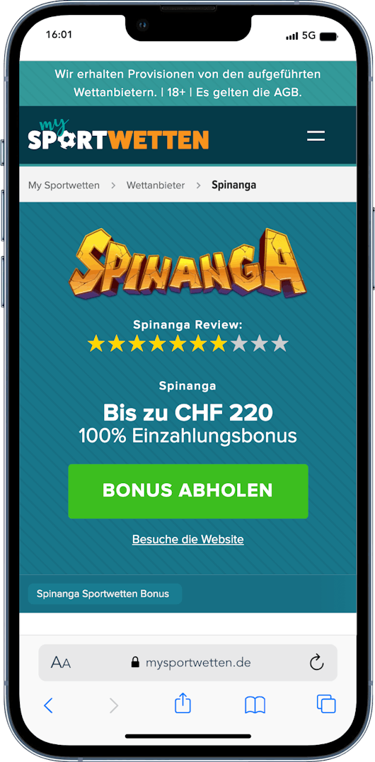 Spinanga Sportwetten Bonus Mysportwetten