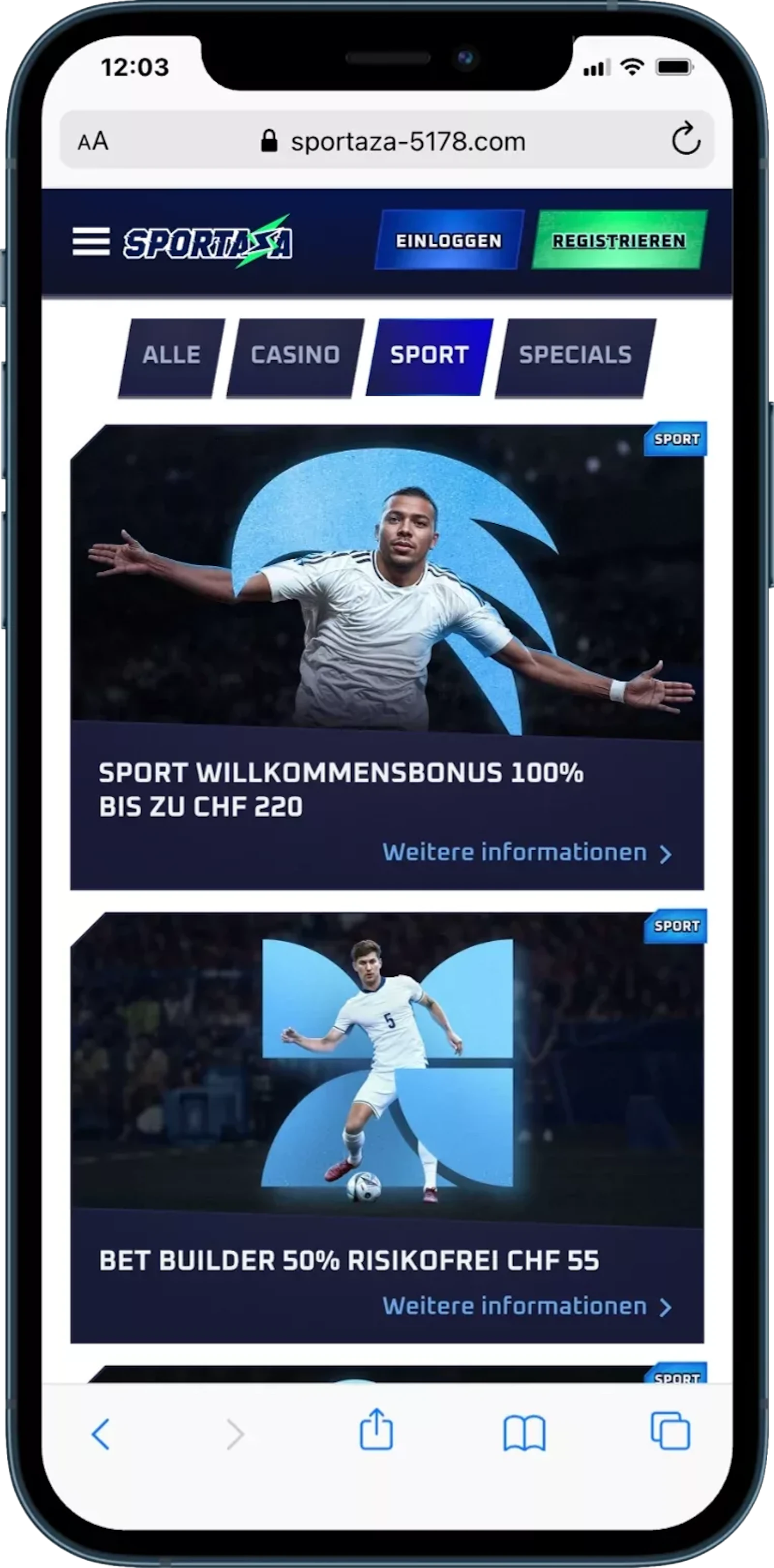 Sportaza Schweiz Bonusangebote Bestandskunden