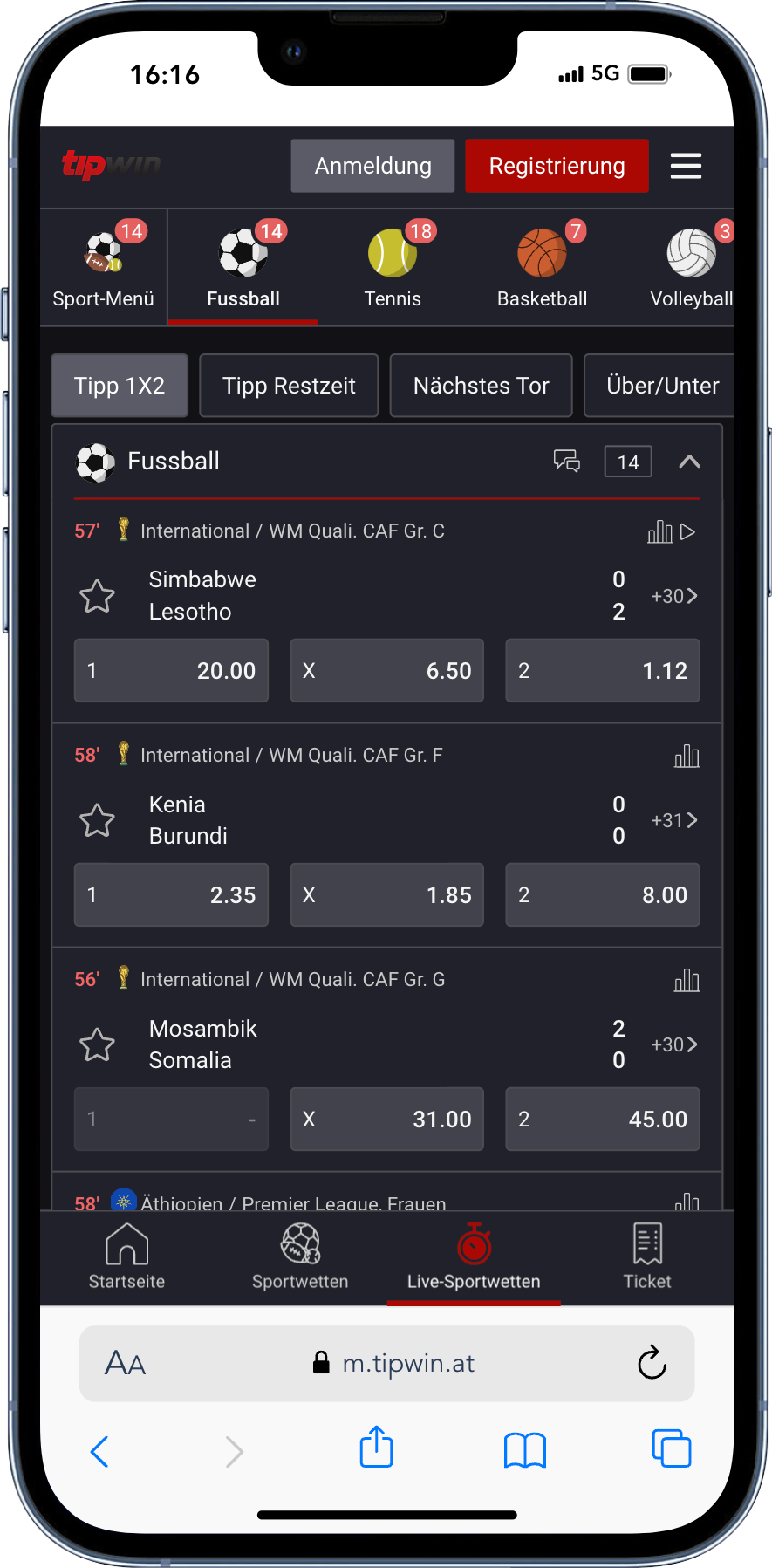 Tipwin Livewetten Österreich