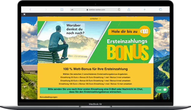 Vierklee Oesterreich Bonus von 100 Euro